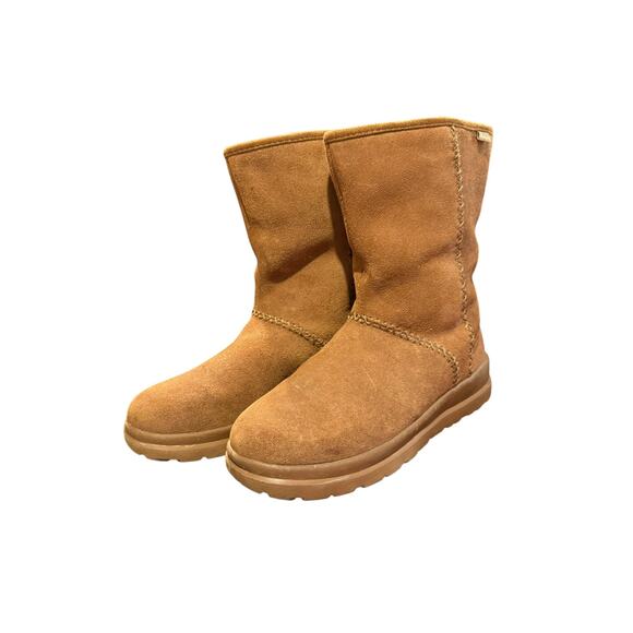Sketchers Women's Brown Leather Winter Boots Faux Lining Size 8 - Picture 1 of 8